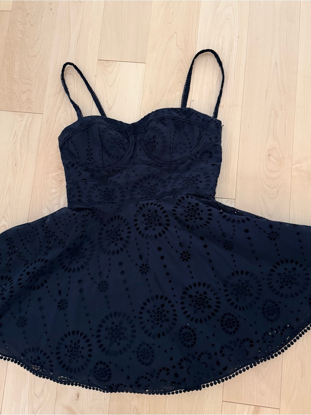 Zara Black Eyelet Mini Dress